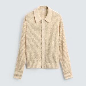 ZARA Textured knit cardigan Men's L NWOT